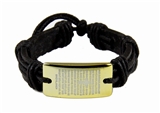 4030424 Lord's Prayer Leather Bracelet Wrap Our Father Adjustable Knot Cord