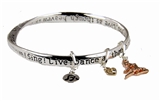 4030435 DANCE LOVE SING LIVE Bangle Bracelet Dancer Charm Dance Team