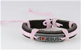 4030445 Christian Leather I Love Jesus Heart Adjustable Bracelet Religious