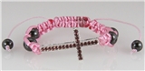 4030454 Christian Cross Braided Cord Hematite Adjustable Drawstring Religious
