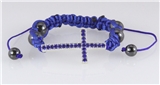 4030455 Christian Cross Braided Cord Hematite Adjustable Drawstring Religious