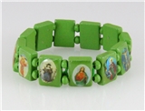 4030460 Wood Holy Saints and Icons Christian Jesus Christ Stretch Bracelet Ca...