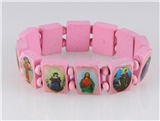 4030465 Wood Holy Saints and Icons Christian Jesus Christ Stretch Bracelet Ca...