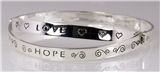 4030468 Faith Hope Love Hinged Bangle Bracelet Christian Scripture Religious