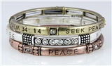 4030471 Psalm 34:14 3 Piece Christian Stretch Bracelet Set Peace Be With You ...