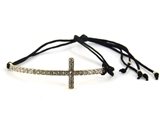 4030500 Petite Pull Tab Sideways Cross Bracelet Christian Side Ways Fashion J...