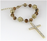 4030512 Cross Beaded Charm Bracelet Christian Scripture Jesus Bible Religious