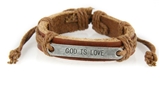 4030518 God Is Love Leather Bracelet Christian Scripture Jesus Bible Religious
