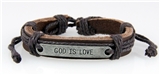4030519 God Is Love Leather Bracelet Christian Scripture Jesus Bible Religious