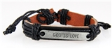 4030520 God Is Love Leather Bracelet Christian Scripture Jesus Bible Religious