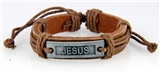 4030521 JESUS Leather Bracelet Christian Scripture Name of Jesus Bible Religious