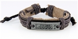 4030522 JESUS Leather Bracelet Christian Scripture Name of Jesus Bible Religious