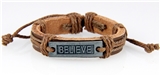 4030524 BELIEVE Leather Bracelet Hope Inspirational Encouragement