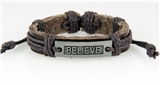 4030525 BELIEVE Leather Bracelet Hope Inspirational Encouragement