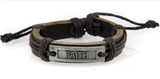 4030528 FAITH Leather Bracelet Christian Inspirational Scripture Jesus Bible ...