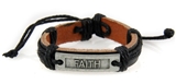 4030529 FAITH Leather Bracelet Christian Inspirational Scripture Jesus Bible ...