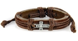 4030530 Cross Leather Bracelet Christian Inspirational Scripture Jesus Bible ...