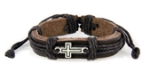 4030531 Cross Leather Bracelet Christian Inspirational Scripture Jesus Bible ...