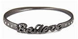 4030545 Believe Twisted Bangle Bracelet Christian Religious Inspirational Faith