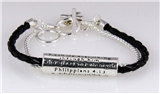 4030548 Philippians 4:13 Christian Bracelet Jesus Religious Christ Bible Leather