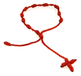 4030566 Set of 3 Red Decenario Pulseras Knotted Thread Cross Bracelet Hip Hop Kanye West