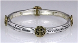 4030578 Christian Our Father Lord's Prayer 2 Tone Stretch Bracelet Religious ...