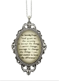 4030582 36 Inch Serenity Prayer Antique Style Necklace AA Prayer 12 Step