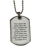 4030596 Jeremiah 29:11 For I Know The Plans I Have For You Scripture Verse Dog Tag Necklace Dogtag 