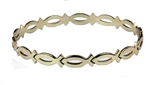 4030606 Gold Tone Christian Fish Bangle Bracelet Ichthus Symbol