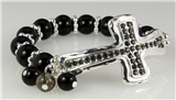 4030609 Beaded Cross Stretch Bracelet Beads Christian Religious Jesus Fashion