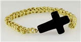 4030613 Cross & Chain Stretch Bracelet Stone Like Cross Christian Fashion Jes...