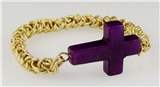 4030615 Cross & Chain Stretch Bracelet Stone Like Cross Christian Fashion Jes...