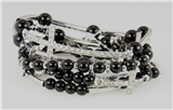 4030632 Stacking Beaded Cross Stretch Bracelet Set 5 Pieces Christian Jesus B...