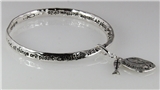 4030656 Matthew 19:26 Christian Bangle Bracelet With Fish Icthus Charms All T...