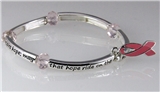 4030686 Pink Ribbon Stretch Bracelet Breast Cancer Awareness Inner Strength Hope