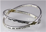 4030711 Philippians 4:13 Scissor Stretch Bracelet Religious Cross Bible I Can...