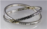 4030716 Faith Hope Love Scissor Stretch Bracelet Christian Religious Cross Bi...