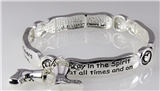 4030721 Ephesians 6:18 Stretch Bracelet Pray in the Spirit Religious Cross Bi...