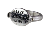 4030728 Live Laugh Love Christian Stretch Ring Religious Cross Bible Scripture