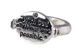 4030731 With God All Things Are Possible Christian Stretch Ring Religious Cro...