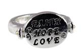 4030736 Faith Hope Love Christian Stretch Ring Religious Cross Bible Scripture