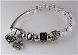 4030739 Love One Another Beaded Charm Stretch Bracelet Christian Religious