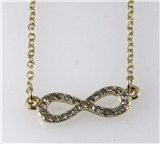 4030746 Simple Gold Plated Eternity Infinity Sign Symbol 16" Necklace with 3"...
