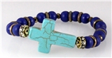 4030757 Beautiful Beaded Cross Stretch Bracelet Christian Religious Bible Jesus