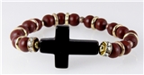 4030758 Beautiful Beaded Cross Stretch Bracelet Christian Religious Bible Jesus