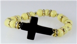 4030759 Beautiful Beaded Cross Stretch Bracelet Christian Religious Bible Jesus