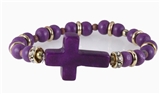 4030760 Beautiful Beaded Cross Stretch Bracelet Christian Religious Bible Jesus