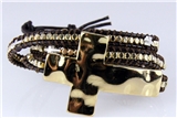 4030763 Leather Wrap Bracelet With Cross & Beads Religious Christian Fashion