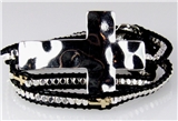4030764 Leather Wrap Bracelet With Cross & Beads Religious Christian Fashion