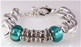 4030769 Beautiful Bead and Chain Fashion Bracelet Stretch Turquoise